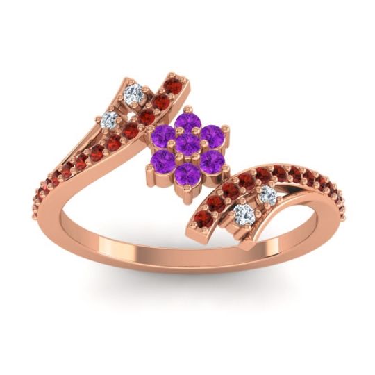 Simple Floral Pave Bypass Anvaya Ring