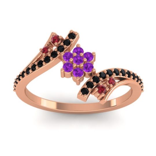 Simple Floral Pave Bypass Anvaya Ring