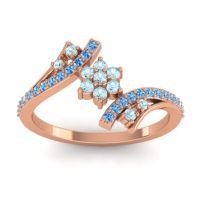 Aquamarine Fashion Ring In 18K Rose Gold With Swiss Blue Topaz – Anvaya Simple Ring