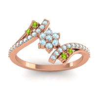 Aquamarine Fashion Ring In 18K Rose Gold With Peridot – Anvaya Simple Ring