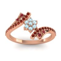 Simple Floral Pave Bypass Anvaya Ring