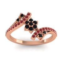 Black Onyx Fashion Ring In 18K Rose Gold With Ruby – Anvaya Simple Ring