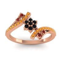 Simple Floral Pave Bypass Anvaya Ring