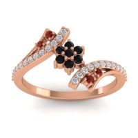 Simple Floral Pave Bypass Anvaya Ring