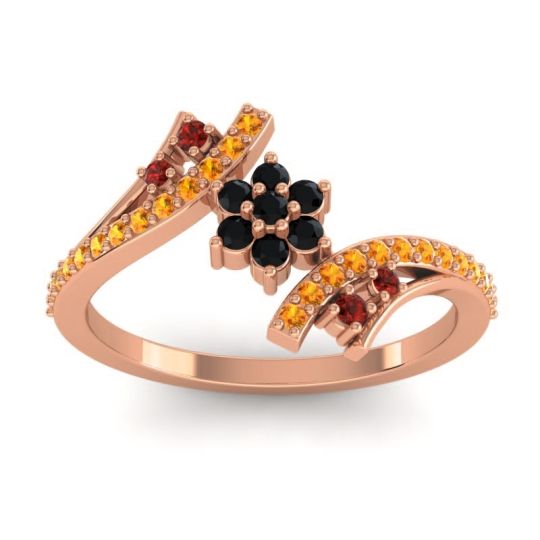 Simple Floral Pave Bypass Anvaya Ring