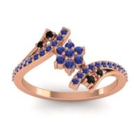 Blue Sapphire Fashion Ring In 18K Rose Gold With Black Onyx – Anvaya Simple Ring