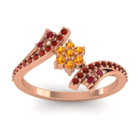 Simple Floral Pave Bypass Anvaya Ring