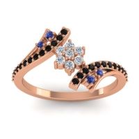 Lab Diamond Fashion Ring In 18K Rose Gold With Blue Sapphire And Black Onyx – Anvaya Simple Ring