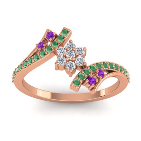 Simple Floral Pave Bypass Anvaya Ring