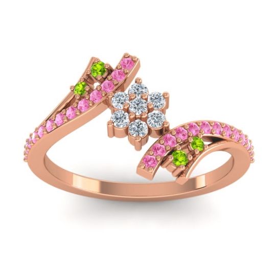 Simple Floral Pave Bypass Anvaya Ring