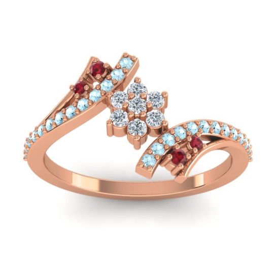 Simple Floral Pave Bypass Anvaya Ring