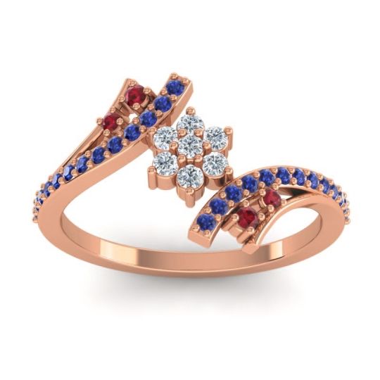 Simple Floral Pave Bypass Anvaya Ring