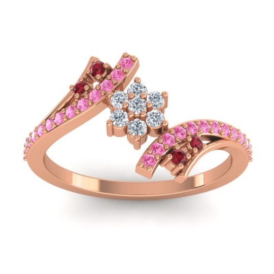 Simple Floral Pave Bypass Anvaya Ring