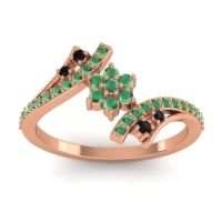 Emerald Fashion Ring In 18K Rose Gold With Black Onyx – Anvaya Simple Ring