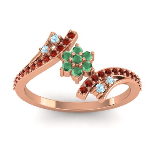 Simple Floral Pave Bypass Anvaya Ring