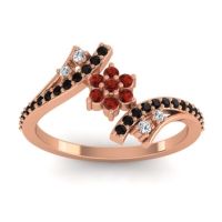 Simple Floral Pave Bypass Anvaya Ring