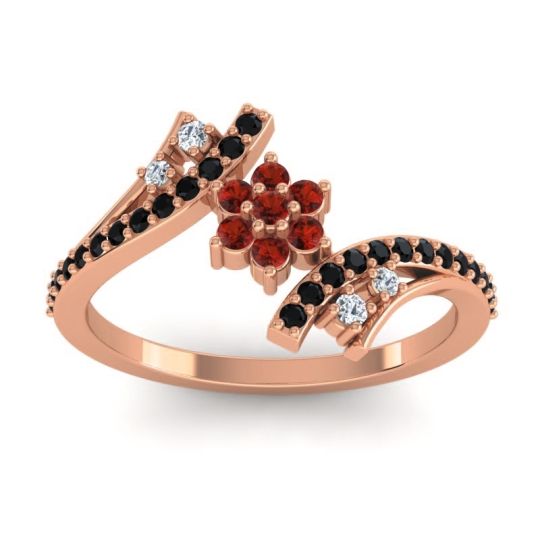 Simple Floral Pave Bypass Anvaya Ring