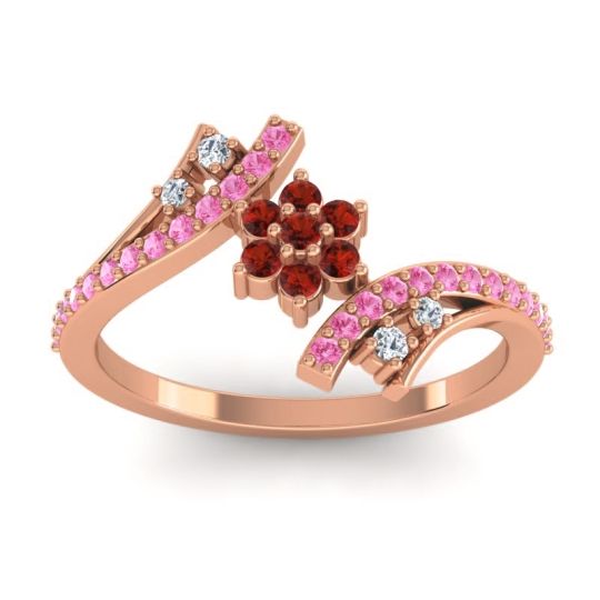 Simple Floral Pave Bypass Anvaya Ring