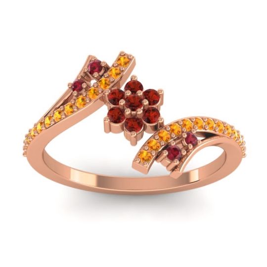 Simple Floral Pave Bypass Anvaya Ring