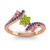 Simple Floral Pave Bypass Anvaya Ring