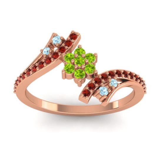 Simple Floral Pave Bypass Anvaya Ring