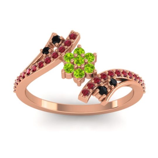 Simple Floral Pave Bypass Anvaya Ring