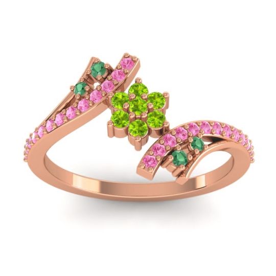 Simple Floral Pave Bypass Anvaya Ring