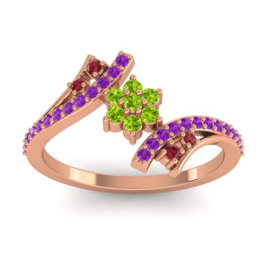 Simple Floral Pave Bypass Anvaya Ring