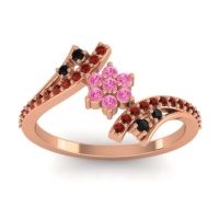 Simple Floral Pave Bypass Anvaya Ring
