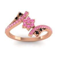 Pink Tourmaline Fashion Ring In 18K Rose Gold With Black Onyx – Anvaya Simple Ring