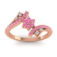 Pink Tourmaline Fashion Ring In 18K Rose Gold With Lab Diamond – Anvaya Simple Ring