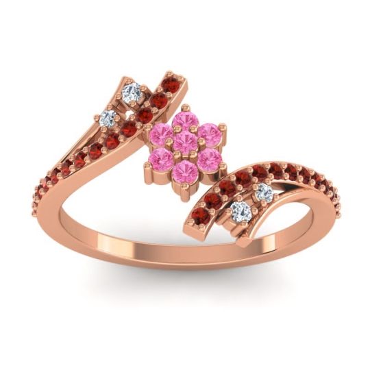 Simple Floral Pave Bypass Anvaya Ring