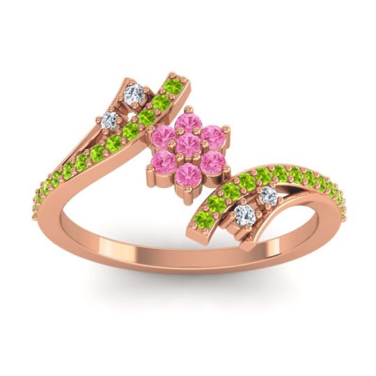 Simple Floral Pave Bypass Anvaya Ring