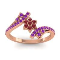 Ruby Fashion Ring In 18K Rose Gold With Amethyst – Anvaya Simple Ring