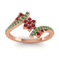 Simple Floral Pave Bypass Anvaya Ring