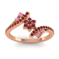 Ruby Fashion Ring In 18K Rose Gold With Pink Tourmaline And Garnet – Anvaya Simple Ring