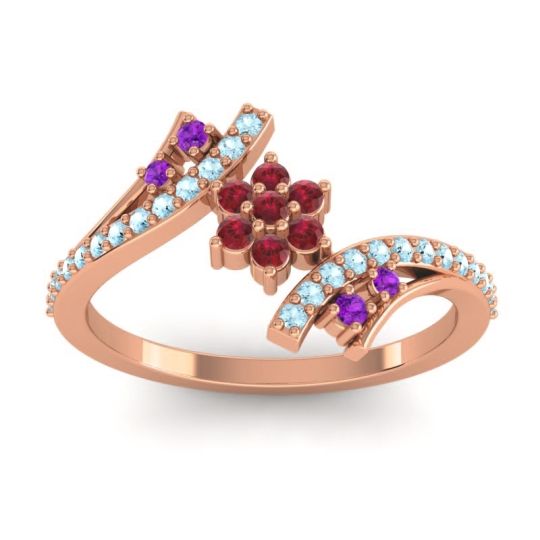 Simple Floral Pave Bypass Anvaya Ring