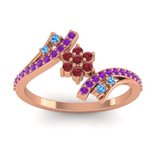 Simple Floral Pave Bypass Anvaya Ring