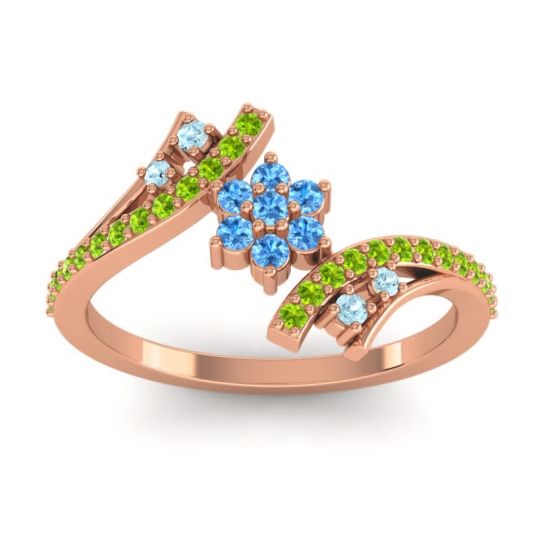 Simple Floral Pave Bypass Anvaya Ring