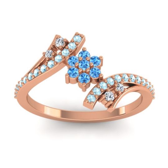 Simple Floral Pave Bypass Anvaya Ring