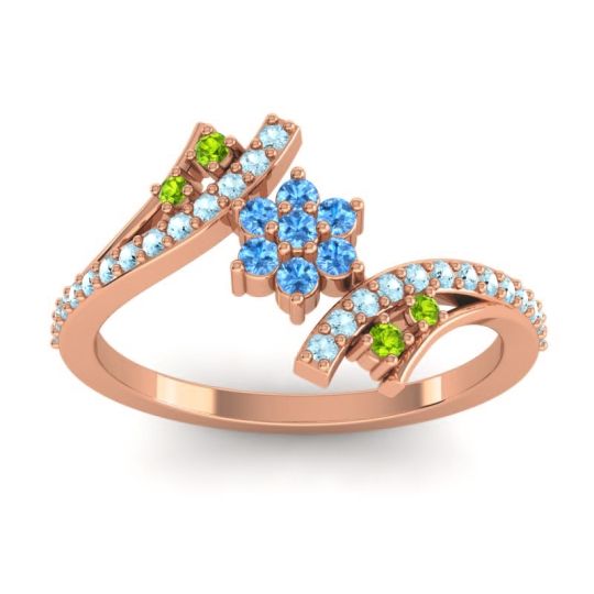 Simple Floral Pave Bypass Anvaya Ring