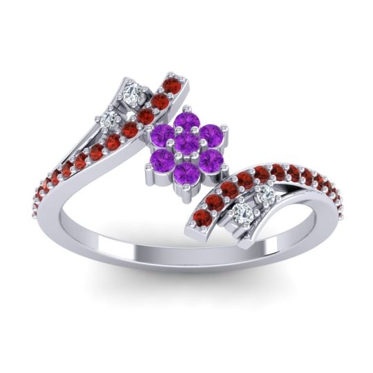 Simple Floral Pave Bypass Anvaya Ring