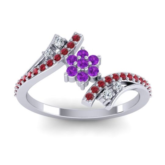 Simple Floral Pave Bypass Anvaya Ring