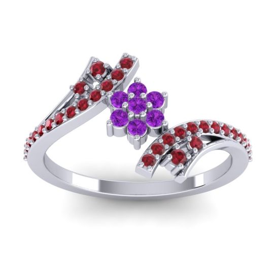 Simple Floral Pave Bypass Anvaya Ring