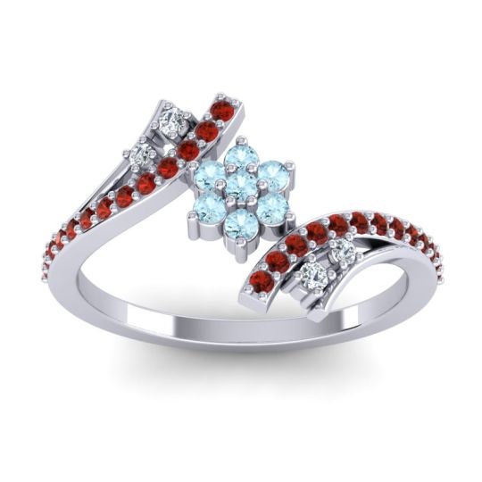 Simple Floral Pave Bypass Anvaya Ring