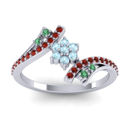 Simple Floral Pave Bypass Anvaya Ring