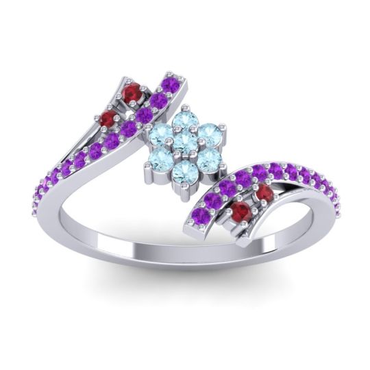 Simple Floral Pave Bypass Anvaya Ring