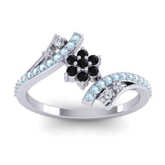 Simple Floral Pave Bypass Anvaya Ring