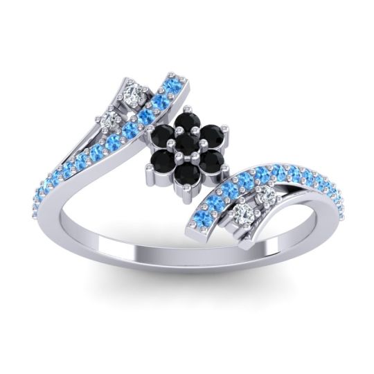 Simple Floral Pave Bypass Anvaya Ring