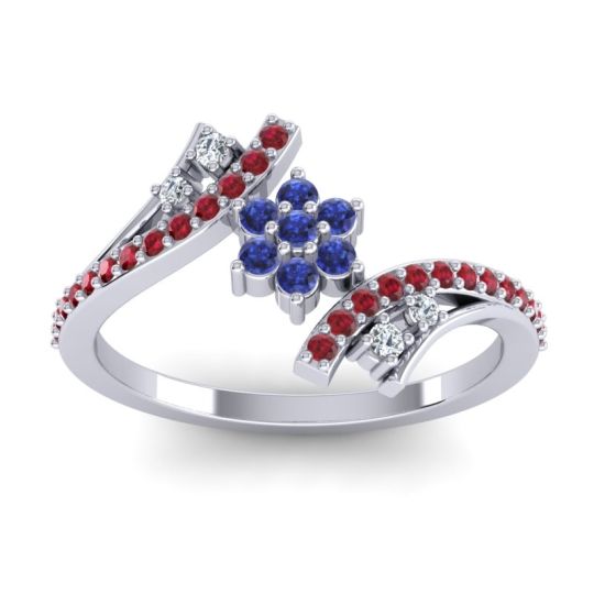 Simple Floral Pave Bypass Anvaya Ring